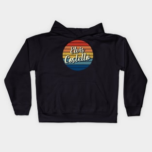 Elvis Costello Vintage Retro Circle Kids Hoodie